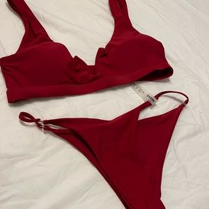 Maroon notched bikini